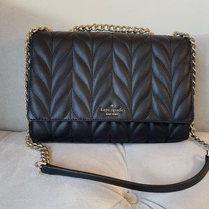 Kate Spade NY Briar Lane Emelyn Quilted Leather Shoulder Bag Black Medium NWOT